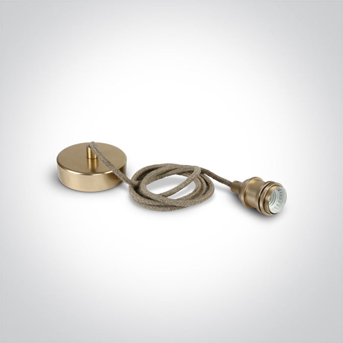 BRUSHED BRASS E27 ROPE WIRE 2m SUSPENSION