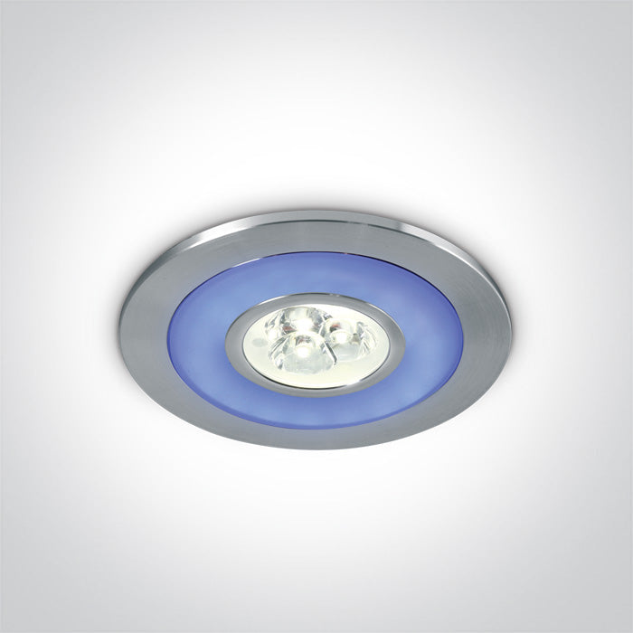ALUMINIUM LED 3x1w DAYLIGHT + RING LED BLUE 350mA IP42