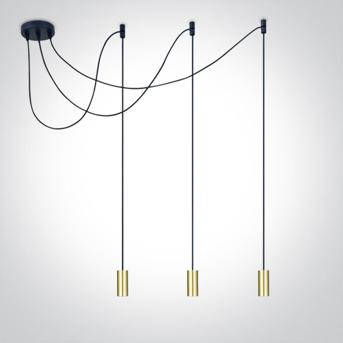 BRUSHED BRASS PENDANT 20W 3xE27
